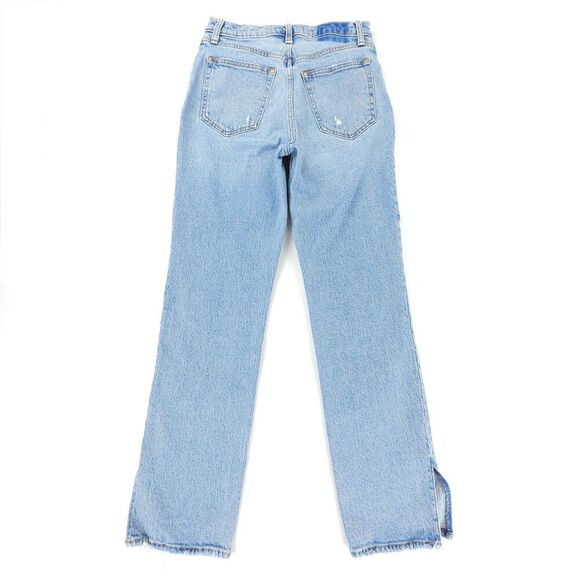 ABERCROMBIE 90s Straight Ultra High Rise Jeans Ankle Slit Clean Girl Minimal Y2k - Picture 5 of 8